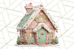 Gingerbread Houses Clipart PNG, Whimsical Holiday Candy Product Image 5