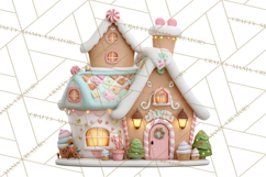 Gingerbread Houses Clipart PNG, Whimsical Holiday Candy Product Image 3
