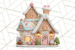Gingerbread Houses Clipart PNG, Whimsical Holiday Candy Product Image 3