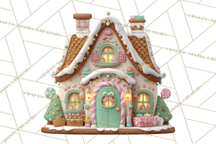 Gingerbread Houses Clipart PNG, Whimsical Holiday Candy Product Image 2