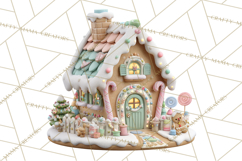 Gingerbread Houses Clipart PNG, Whimsical Holiday Candy Product Image 5