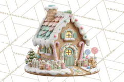 Gingerbread Houses Clipart PNG, Whimsical Holiday Candy Product Image 5