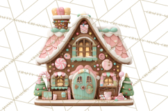 Gingerbread Houses Clipart PNG, Whimsical Holiday Candy Product Image 2