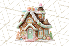 Gingerbread Houses Clipart PNG, Whimsical Holiday Candy Product Image 3