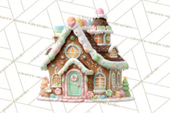 Gingerbread Houses Clipart PNG, Whimsical Holiday Candy Product Image 3