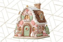 Gingerbread Houses Clipart PNG, Whimsical Holiday Candy Product Image 4