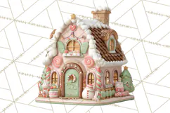 Gingerbread Houses Clipart PNG, Whimsical Holiday Candy Product Image 4
