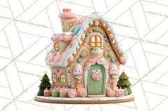 Gingerbread Houses Clipart PNG, Whimsical Holiday Candy Product Image 5
