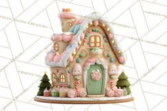 Gingerbread Houses Clipart PNG, Whimsical Holiday Candy Product Image 5