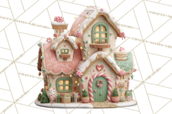 Gingerbread Houses Clipart PNG, Whimsical Holiday Candy Product Image 2