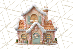 Gingerbread Houses Clipart PNG, Whimsical Holiday Candy Product Image 3
