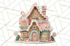 Gingerbread Houses Clipart PNG, Whimsical Holiday Candy Product Image 4
