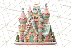 Gingerbread Houses Clipart PNG, Whimsical Holiday Candy Product Image 4