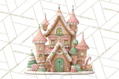 Gingerbread Houses Clipart PNG, Whimsical Holiday Candy Product Image 5