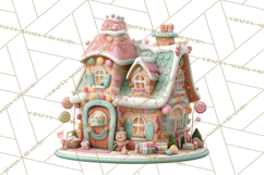 Gingerbread Houses Clipart PNG, Whimsical Holiday Candy Product Image 2