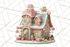 Gingerbread Houses Clipart PNG, Whimsical Holiday Candy Product Image 2