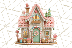 Gingerbread Houses Clipart PNG, Whimsical Holiday Candy Product Image 4