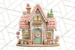 Gingerbread Houses Clipart PNG, Whimsical Holiday Candy Product Image 4