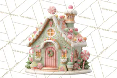 Gingerbread Houses Clipart PNG, Whimsical Holiday Candy Product Image 5