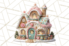Gingerbread Houses Clipart PNG, Whimsical Holiday Candy Product Image 2