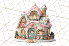 Gingerbread Houses Clipart PNG, Whimsical Holiday Candy Product Image 2