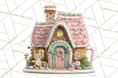 Gingerbread Houses Clipart PNG, Whimsical Holiday Candy Product Image 4
