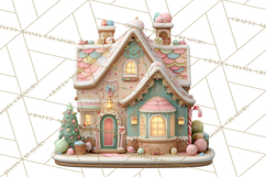 Gingerbread Houses Clipart PNG, Whimsical Holiday Candy Product Image 5