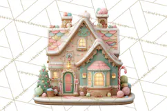 Gingerbread Houses Clipart PNG, Whimsical Holiday Candy Product Image 5