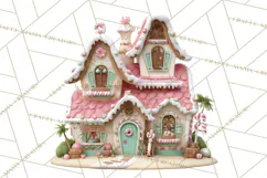 Gingerbread Houses Clipart PNG, Whimsical Holiday Candy Product Image 5