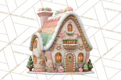 Gingerbread Houses Clipart PNG, Whimsical Holiday Candy Product Image 2