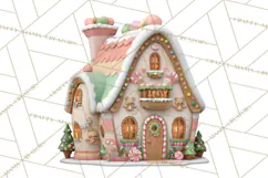 Gingerbread Houses Clipart PNG, Whimsical Holiday Candy Product Image 2