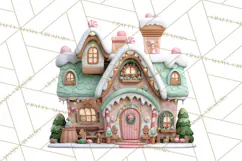 Gingerbread Houses Clipart PNG, Whimsical Holiday Candy Product Image 3