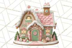 Gingerbread Houses Clipart PNG, Whimsical Holiday Candy Product Image 4