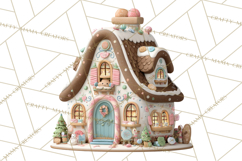 Gingerbread Houses Clipart PNG, Whimsical Holiday Candy Product Image 5