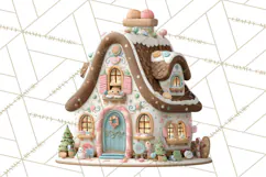 Gingerbread Houses Clipart PNG, Whimsical Holiday Candy Product Image 5