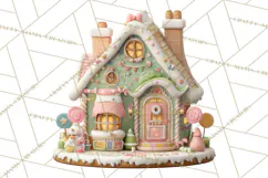 Gingerbread Houses Clipart PNG, Whimsical Holiday Candy Product Image 3