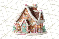 Gingerbread Houses Clipart PNG, Whimsical Holiday Candy Product Image 4