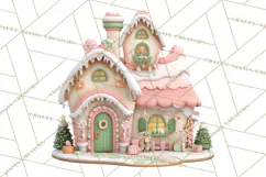 Gingerbread Houses Clipart PNG, Whimsical Holiday Candy Product Image 2