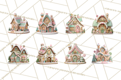 Gingerbread Houses Clipart PNG, Whimsical Holiday Candy Product Image 4