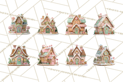 Gingerbread Houses Clipart PNG, Whimsical Holiday Candy Product Image 5