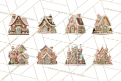 Gingerbread Houses Clipart PNG, Whimsical Holiday Candy Product Image 6