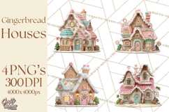 Gingerbread Houses Clipart PNG, Whimsical Holiday Candy Product Image 1