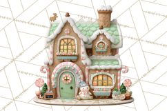 Gingerbread Houses Clipart PNG, Whimsical Holiday Candy Product Image 3
