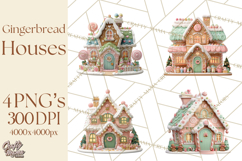 Gingerbread Houses Clipart PNG, Whimsical Holiday Candy Product Image 1