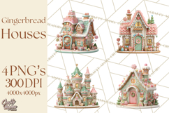 Gingerbread Houses Clipart PNG, Whimsical Holiday Candy Product Image 1