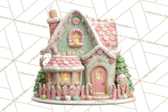 Gingerbread Houses Clipart PNG, Whimsical Holiday Candy Product Image 5