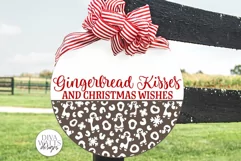 Gingerbread Kisses And Christmas Wishes SVG | Door Hanger Product Image 1