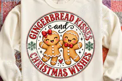 Gingerbread Kisses Christmas SVG, Winter Saying Product Image 2