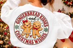 Gingerbread Kisses Christmas SVG, Winter Saying Product Image 3