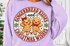 Gingerbread Kisses Christmas SVG, Winter Saying Product Image 5